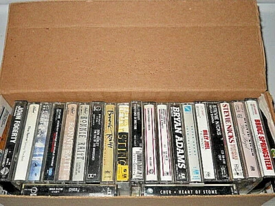 21 Cassettes Box - Stevie Nicks,John Fogerty,Bryan Adams,Tina Turner,Cher,Sting - Image 1 of 4