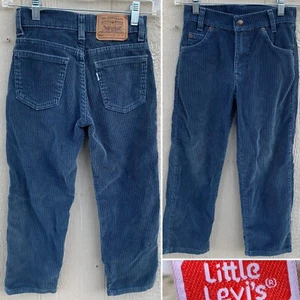 Vintage Little Levis 550 Corduroy Pants Made in USA Gray size 7X 1990s 90s - Picture 1 of 12