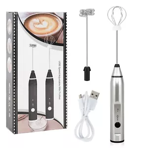 2 In1 Handheld Milchschaum Eiermixer Elektrisch Stab Doppeltem Aufschäumer Quirl - Bild 1 von 8