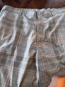 Mens Alex Cannon Shorts Size 40 Tan Plaid  Golf 9.5 Inseam 21 Length - Picture 1 of 3