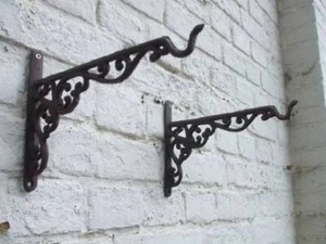 Verzierte Konsolen,Regalträger, 2 Stück (2er-Set)Wandregal,Wandhaken, Gusseisen - Bild 1 von 1