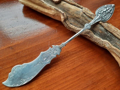 Cuchillo Coin Silver Knowles & Ladd Leaf & Berry Pickle Foto 1 de 4