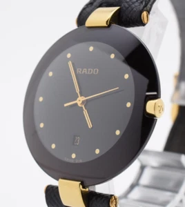 ▶️Vintage【N MINT】 RADO Coupole 129.4075.4N Black Dial Quartz Mens Watch JAPAN - Picture 1 of 15