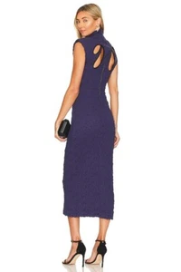 Sabina Musayev Nofit Midi Dress High Neck Bodycon in Blue Cocktail Evening sz XS - Picture 1 of 12