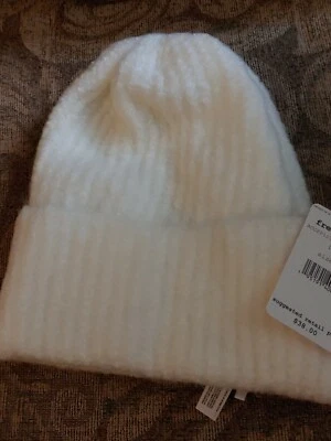 Free People Beanie Ribbed Womens Ivory White Lullaby Winter Hat Soft $38 NWT - Imagem 1 de 4