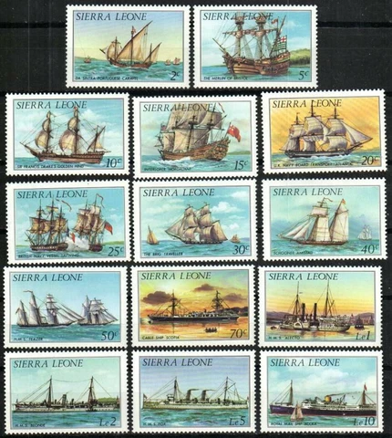 Sierra Leone Stamp 639-652  - Ships definitive set of 14 Cover