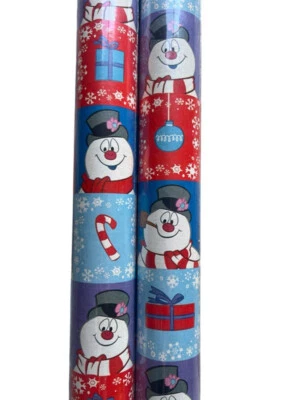2 Rolls Frosty the Snowman Christmas Gift Wrapping Paper 40 sq ft Total - Image 1 of 2