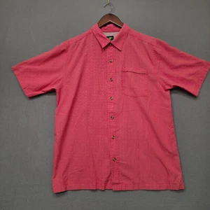 Nordic Track Mens Red Short Sleeve Button Up Shirt Size Large - Picture 1 of 7