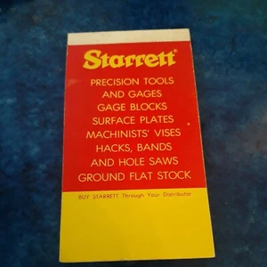 STARRETT Tools TASCABILE Blocco note Vintage HARDWARE Athol MA b9 - Foto 1 di 6
