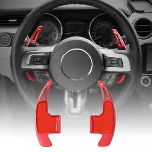 Red Steering Wheel Shift Paddle Shifter Trim Cover for Ford Mustang 2015-2023 - Foto 1 di 7