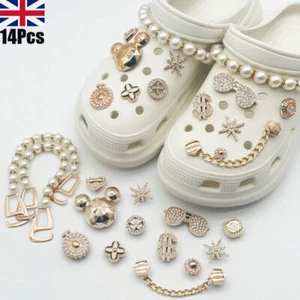 14X DIY Shoes Charms Accessories Bling Rhinestone Decor Girl Gift For Croc Shoes - Picture 1 of 6