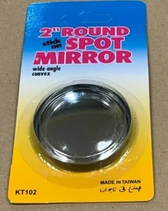 2 PC 2" ROUND STICK ON REAR-VIEW BLIND SPOT CONVEX WIDE ANGLE MIRRORS CAR JH - Picture 1 of 4