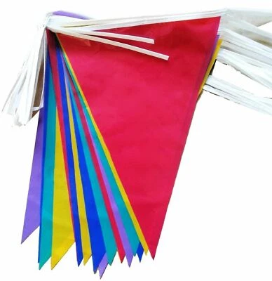 40m Multicoloured Bunting Banner 80 Flags for Outdoor Party Garden Decorations - Image 1 of 4