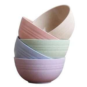 5 PCS 12cm Cereal Bowls Wheat Straw Unbreakable Reusable Bowlad Bowl Soup3809 - Picture 1 of 10