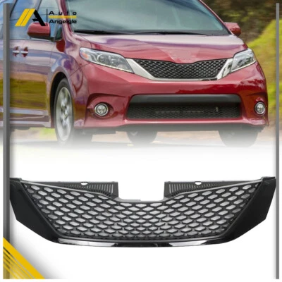 For 2011 2012 -2017 Toyota Sienna Front Upper Gloss Black Honeycomb Grille Grill - Imagem 1 de 4