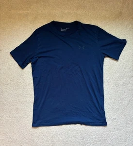 Under Armour Navy Blue T-Shirt Adult Medium Loose Fit GENTLY WORN - Picture 1 of 2