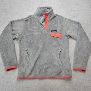 Patagonia Pullover Damen Small Retool Snap-T Fleecejacke smaragdgrau rot - Bild 1 von 8