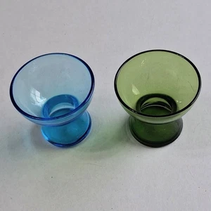 Vintage Mini blau & grün Cordial Glas eine von jeder Farbe - Bild 1 von 5
