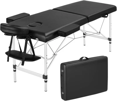 Lettino Da Massaggio Pieghevole Portatile Professionale a 2 Zone Alluminio per F - Immagine 1 di 4