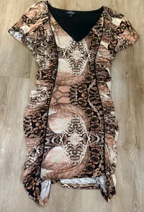 Bebe Women’s Snake Print Ruched Bodycon Dress - Size Medium - Bild 1 von 5