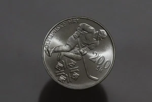 🧭 🇸🇰 SLOVAKIA 200 KORUN 1994 SILVER ICE HOCKEY OLYMPICS B84 #Z3410 - Picture 1 of 3