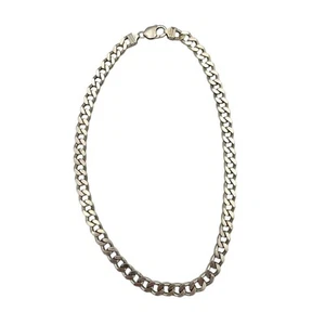 Solid Sterling Silver Curb Chain S925 Hallmarked 18.5" 73.1g Vintage Necklace - Picture 1 of 14