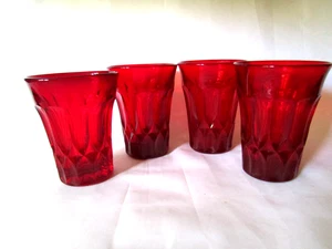 Vintage Ruby Red Noritake Perspective 5” Water Tumbler Glass Set of 4 - Picture 1 of 8