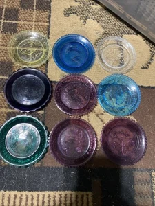 COLLECTION OF (9)VARIOUS VINTAGE PAIRPOINT GLASS CUP PLATES - Picture 1 of 10