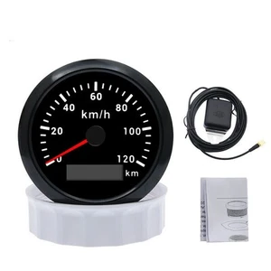 85mm Digital GPS Speedometer Odometer Gauge 120km/h For Car Boat Truck Universal - Picture 1 of 10