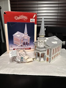 Vintage 1993 Lemax  Dickensvale Collectibles Porcelain Lighted House Church - Picture 1 of 11