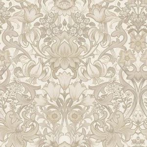Papel Pintado Floral Ornamental Damasco Follaje Flor Botánico Crema Holden 13881 - Imagen 1 de 3
