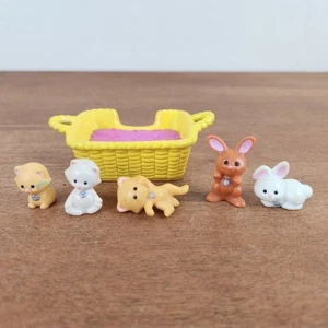 Vintage Kenner Littlest Pet Shop viele Kätzchen Hasen Korb - Bild 1 von 1