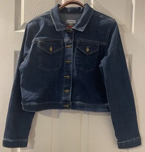 Calvin Klein Damen Jeansjacke Cropped Knopfleiste Größe L Neu ohne Etikett - Bild 1 von 4