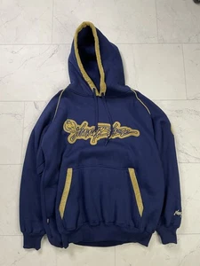 Vintage Johnny Blaze Wu Tang Navy Blue Heavy Spell Out Patch Stickerei 90er HOODIE - Bild 1 von 14