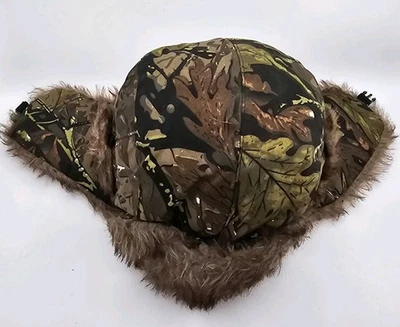 Trapper Hat Caps Ski Ushanka Russian Cossack Faux Fur Hardwood Camo Winter Warm - Image 1 of 4