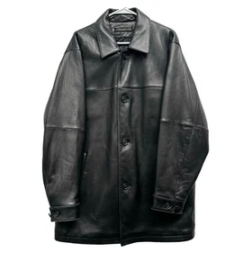 Claiborne Outerwear Herren groß schwarz Lammleder Lederjacke Mantel 4 Knöpfe - Bild 1 von 11