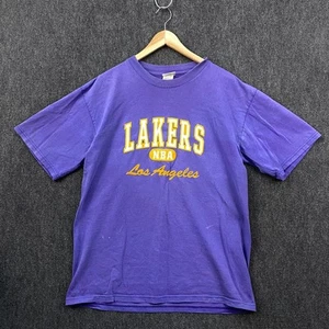Los Angeles Lakers NBA Lee Sport Mens Large Short Sleeve T-Shirt Purple Logo - Picture 1 of 19