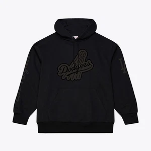 Sudadera con capucha polar Mitchell & Ness negra de los Dodgers de Los Ángeles Phantom para hombre - Imagen 1 de 2