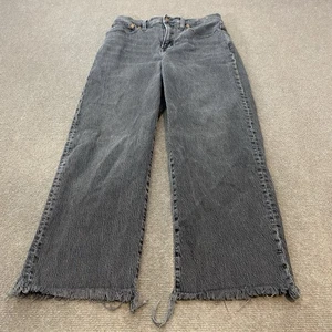 Madewell The Perfect Vintage Wide-Leg Crop Jean Black Gray Womens Size 27 - Picture 1 of 13