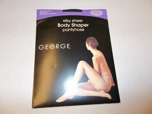 Nuevo George Body Shaper Pantimedias Nylon Azul Marino Mediano/Alto Sandalio Control Top - Imagen 1 de 3
