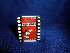 MICKEY MOUSE WILD WAVES 1930's POSTER Mini PLAQUE French Porcelain Feves DISNEY - Picture 1 of 4