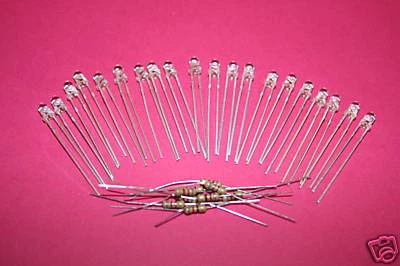 LOT 50 LED BLANCHES ∅ 3mm + 50 R 510Ω pour 12V TRAINS JOUEF ROCO LIMA MKD