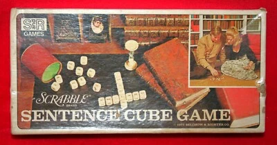 Vintage Scrabble Brand Sentence Cube Game Dice 1971 Selchow Righter Family - Image 1 of 4
