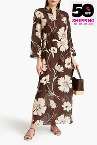 RRP €640 TORY BURCH Beach Dress Size XS Silk Blend Floral Drawstring Lightweight - Picture 1 of 6