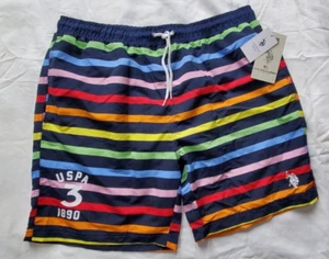 U.S. Polo Assn. Men's USPA Multi Stripe Swim Trunks Board Shorts Size XL NWT - Picture 1 of 3