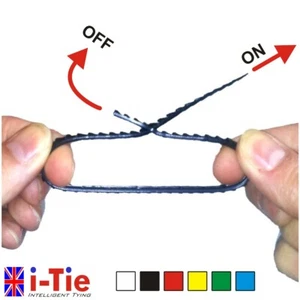 Rapstrap i-Tie QUICK-RELEASE releasable & reusable cable tie strips COLOURS 27cm - Picture 1 of 7