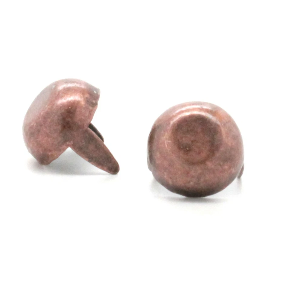 Cabeças de unhas planas antigas de cúpula de cobre diâmetro 7/16 pol. Spots 100 pk. NH00314-10 - Imagem 1 de 1