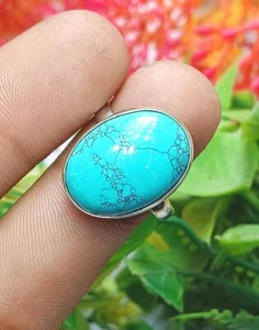 Buy Hippie Green Turquoise 1Pcs 925 Silver Plated Handcrafted Boho Ring Jewelry~ - Picture 1 of 1