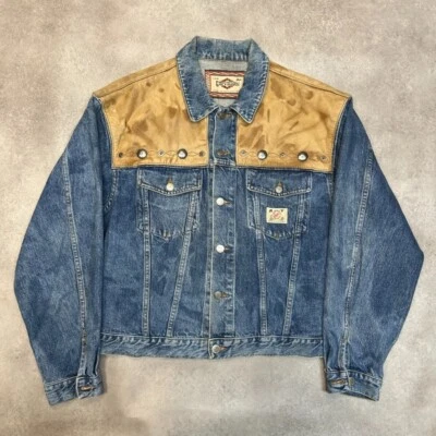 Chevignon Denim Jacket Mens 2XL Vintage Conquest Western Button Up Coat, Blue - Image 1 of 4