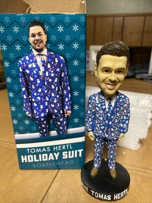 San Jose Sharks Tomas Hertl Holiday Suit Bobblehead - Image 1 of 4